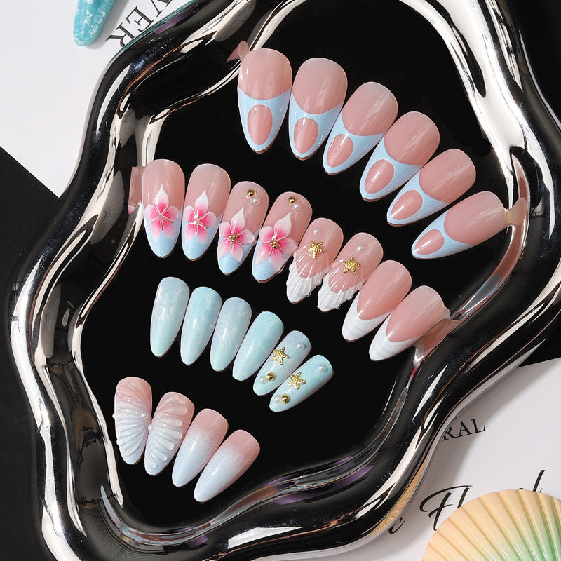 Artistic Sea-Inspired Press-On Nail Set Kalsten
