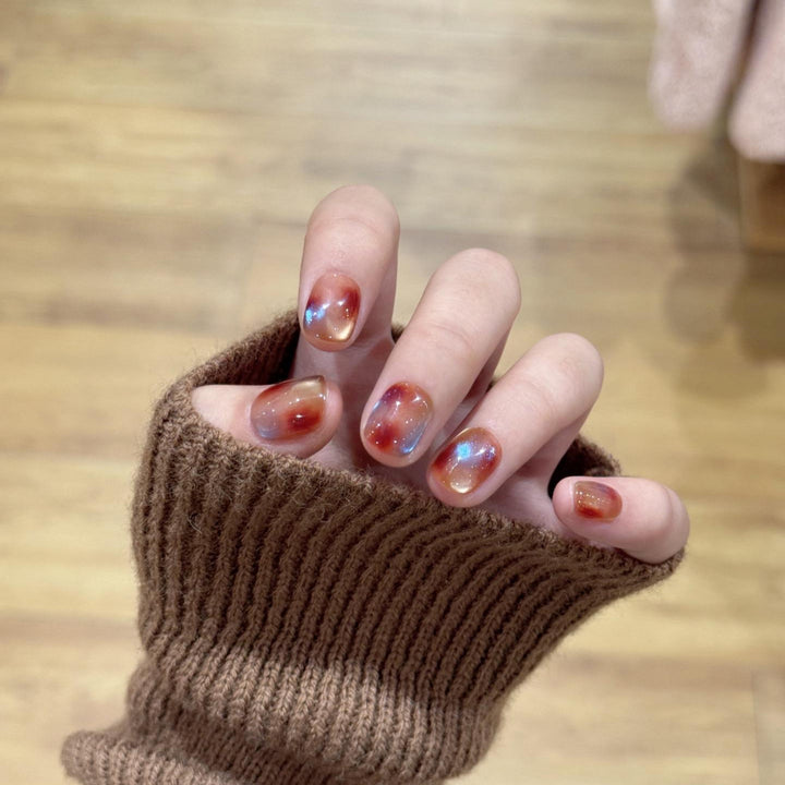 Artificial nails with shimmering galaxy patterns Kalsten