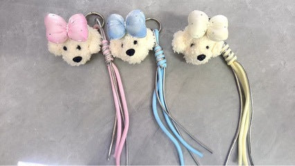 Cute Plush Dog Keychain with Bow Kalsten