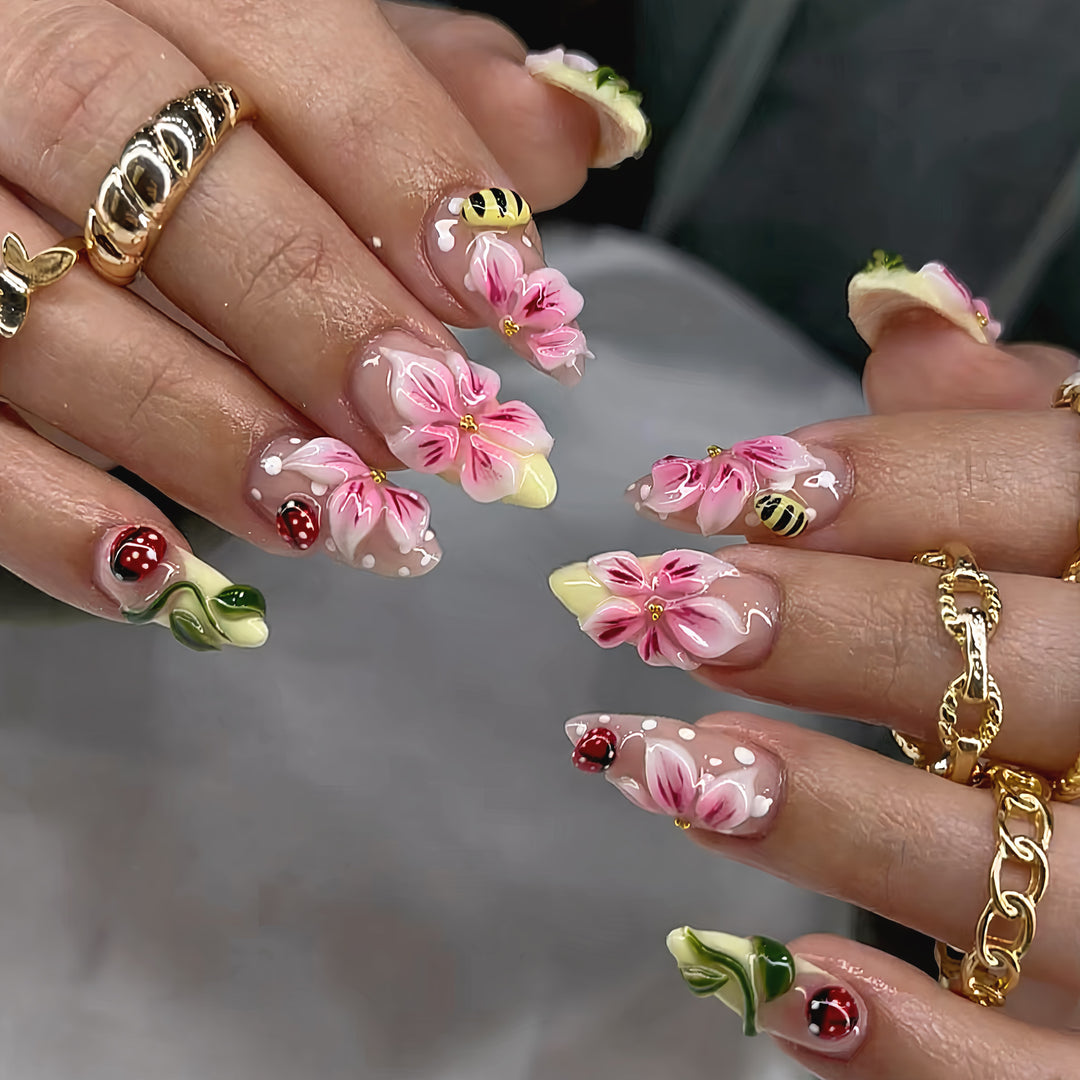 Artistic Floral Press-On Nail Set Kalsten 1790636612
