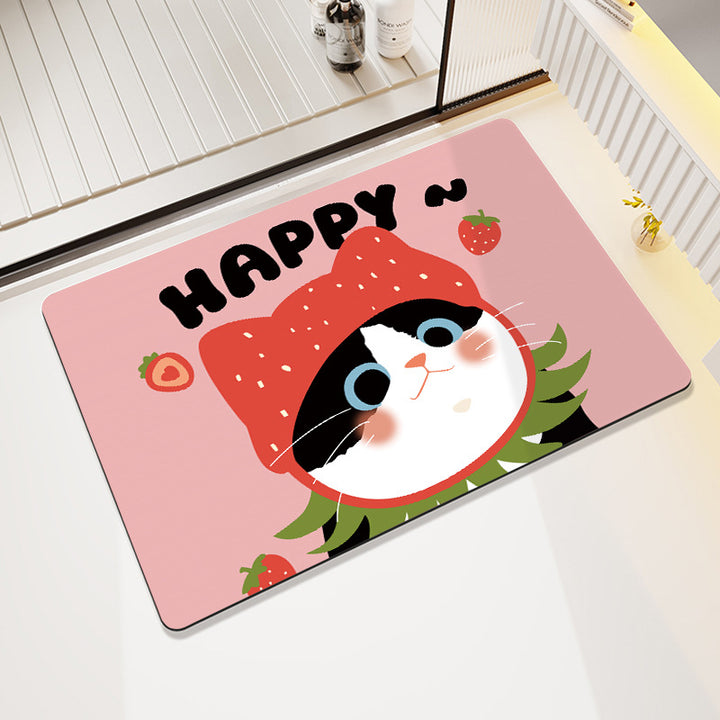 Decorative Floral Print Bath Mat Kalsten