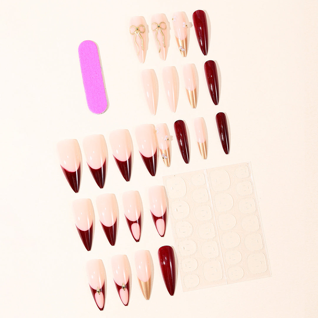 Artistic Stiletto Nail Art Kit with Gold Accents Kalsten