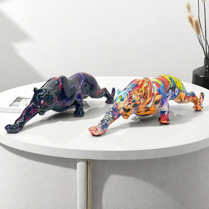 Artful Panther Sculpture Handmade Kalsten