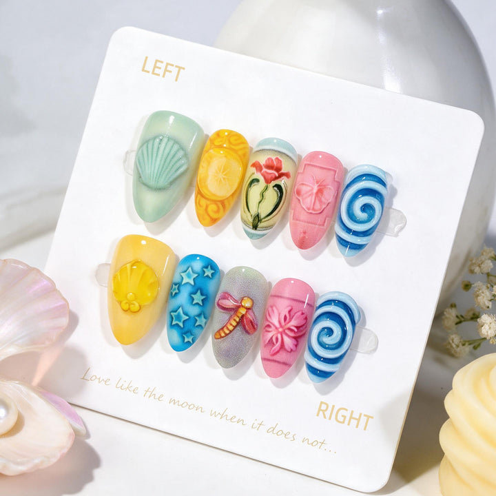 Artistic Decorative Summer-Themed Press-On Nails