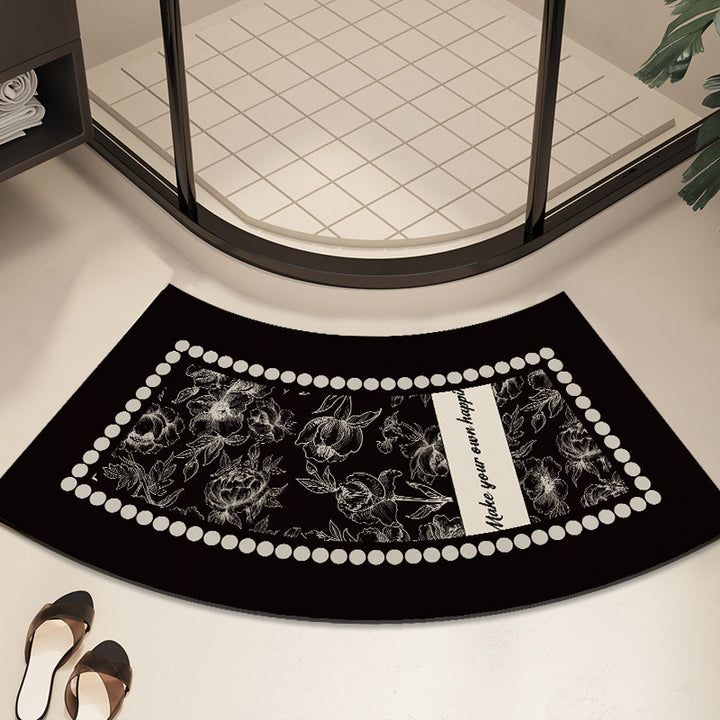 Curved Water-Absorbent Bathroom Mat