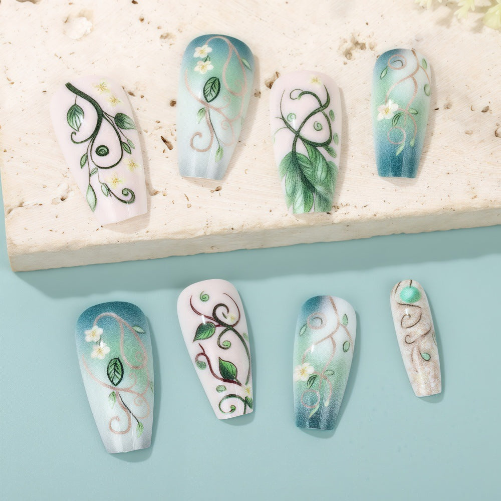Artificial Nails Set with Floral Designs Kalsten