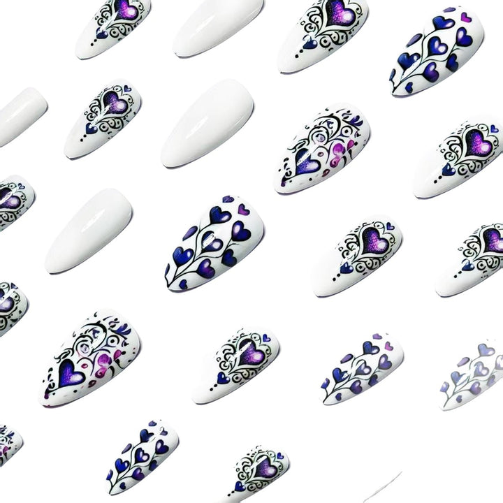 Artificial nails with romantic heart design Kalsten