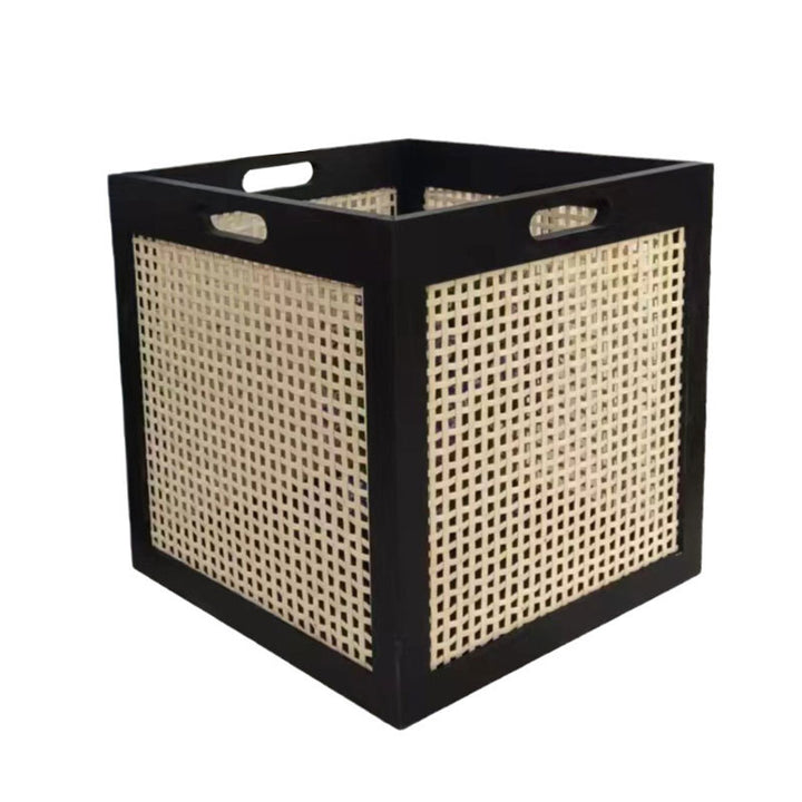 Rectangular Natural Wood Storage Basket Kalsten