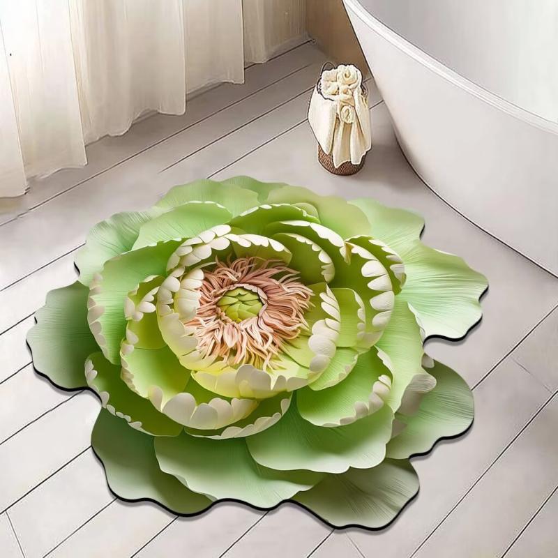 Floral Shaped Plush Area Rug