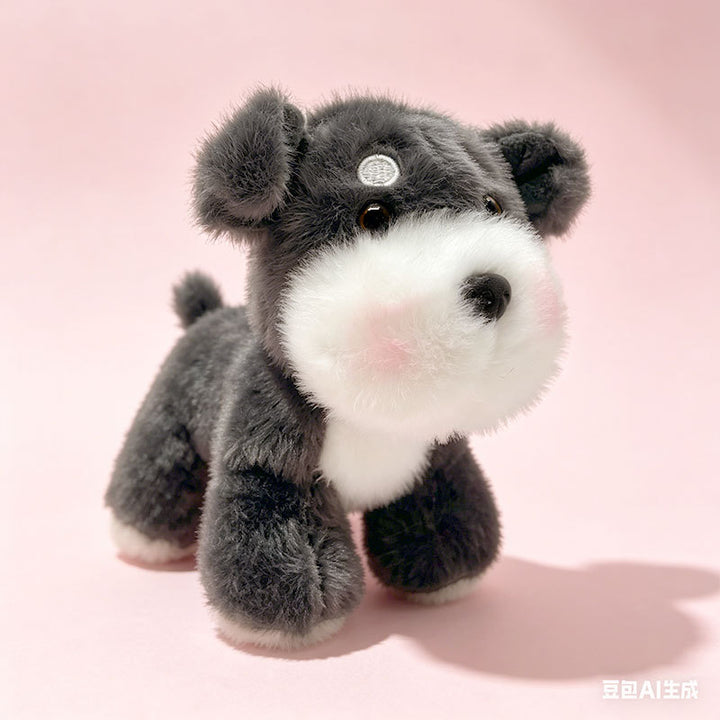 Plush Sitting Puppy Toy with Ultra-Soft Faux Fur and Embroidered Nose Kalsten