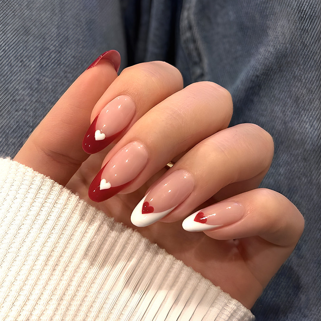 Heart-Accent Stiletto Press-On Nails Kalsten