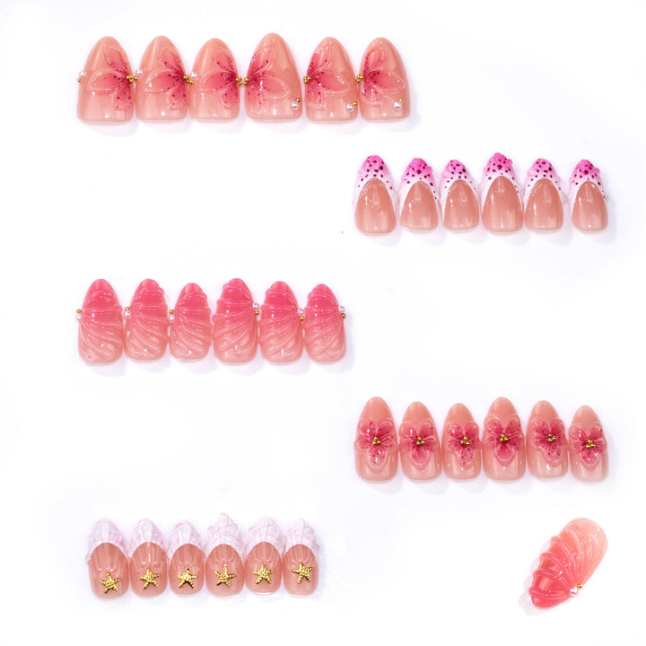 Artistic Floral-Designed Press-On Nail Art Kalsten