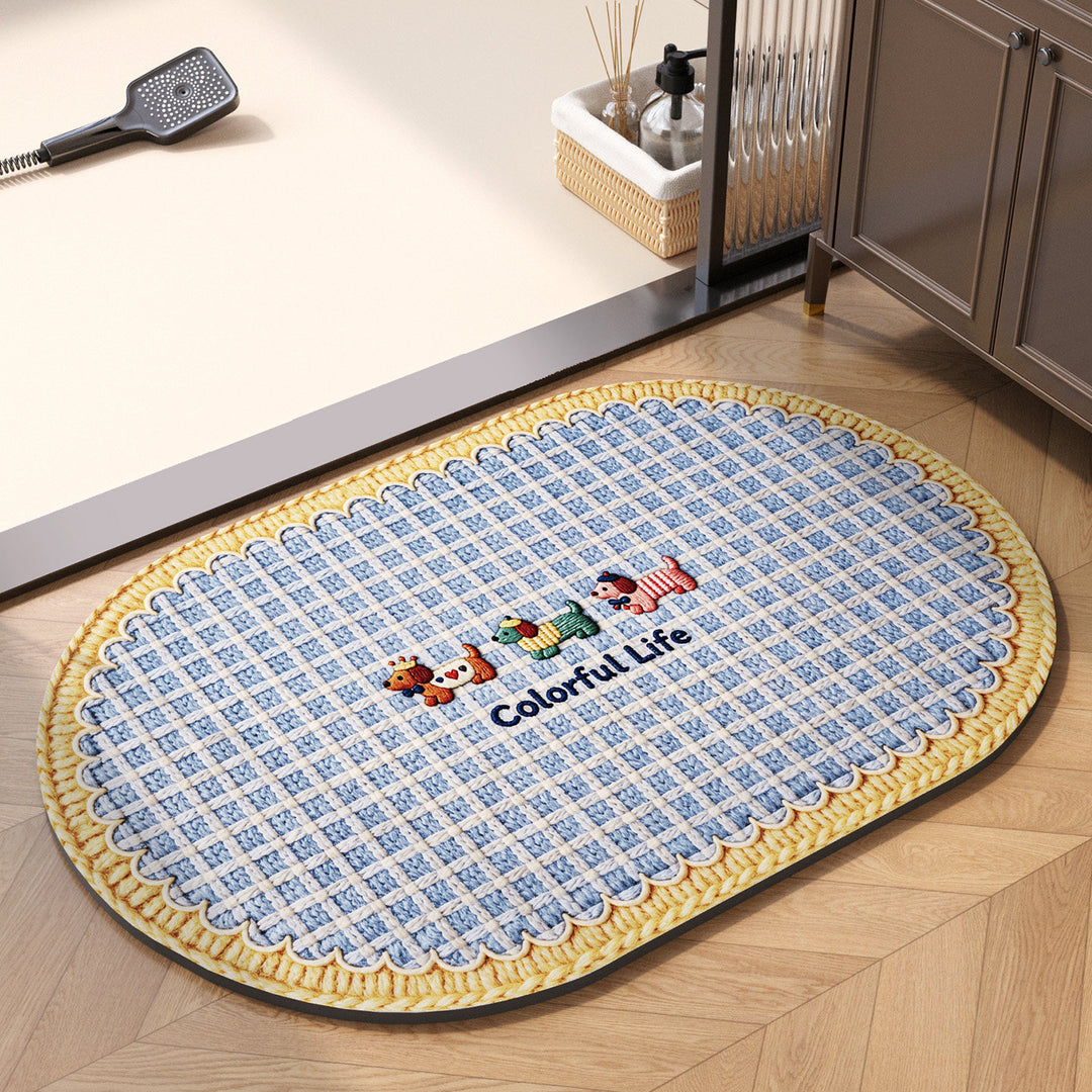Decorative Heart-Themed Bath Mat