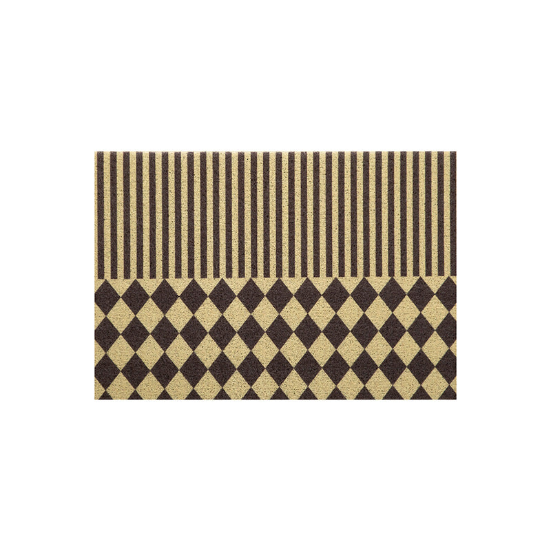 Coconut fiber doormat with stripe and diamond pattern Kalsten