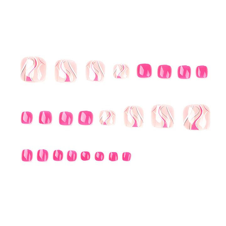 Artful toenail design with creative wave accents Kalsten