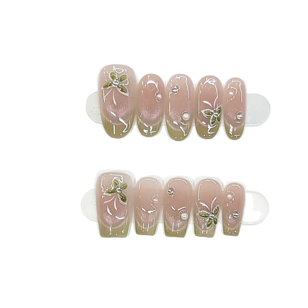 Elegant Floral Press-On Nail Art Kalsten