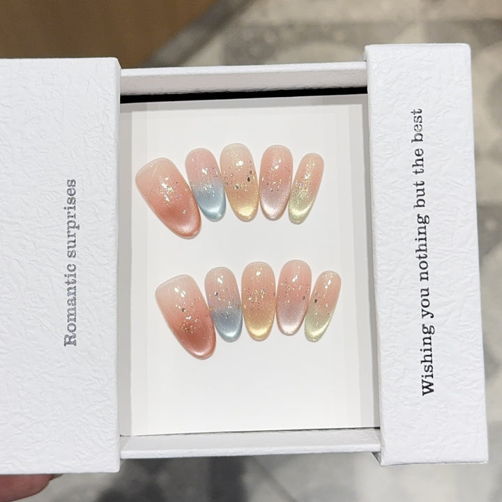 Elegant artificial nail tips with ombre effect Kalsten