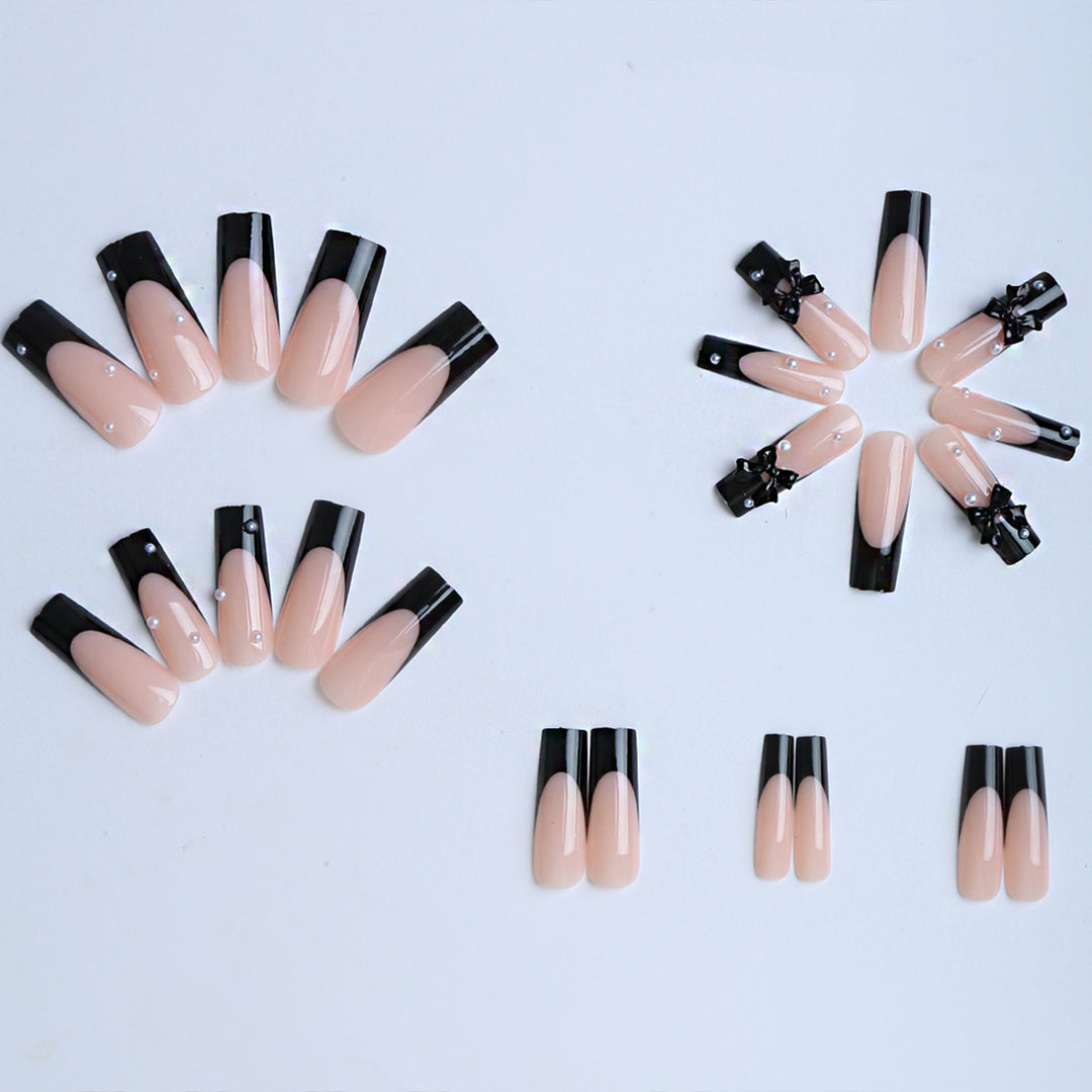 Artificial nails with 3D bow decoration Kalsten