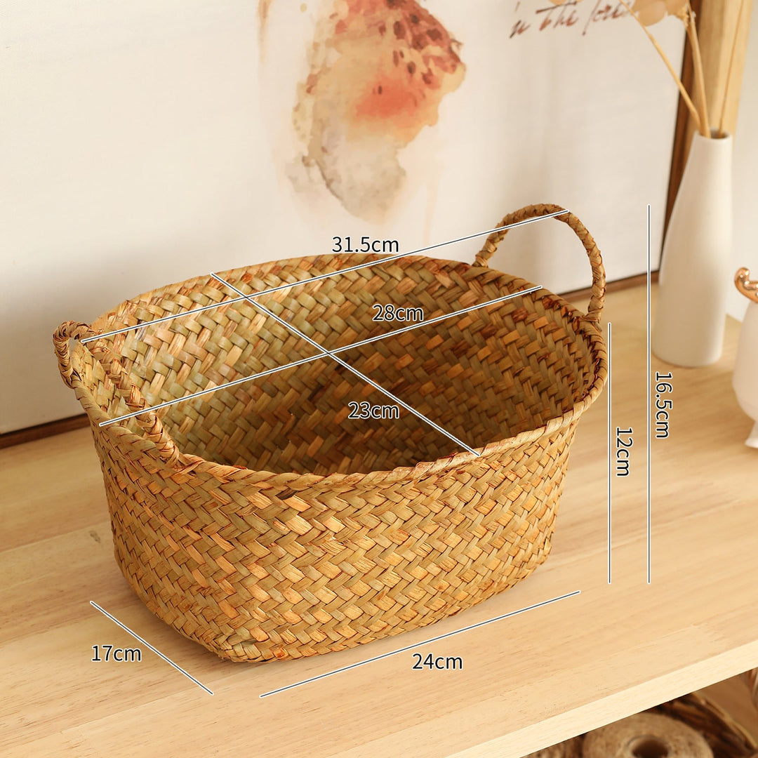 Artisan Woven Storage Basket with Handles Kalsten
