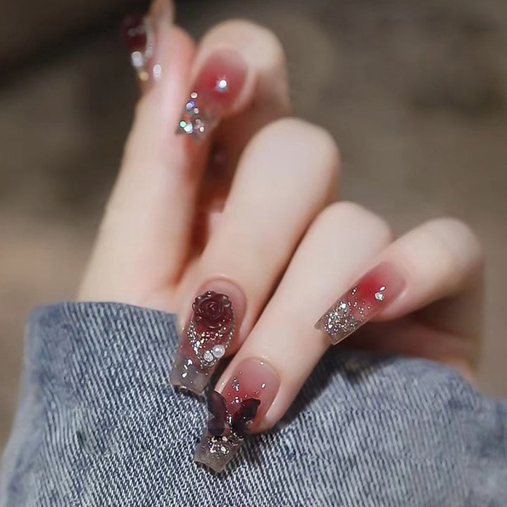 Glamorous Floral Acrylic Nail Art Extensions Kalsten