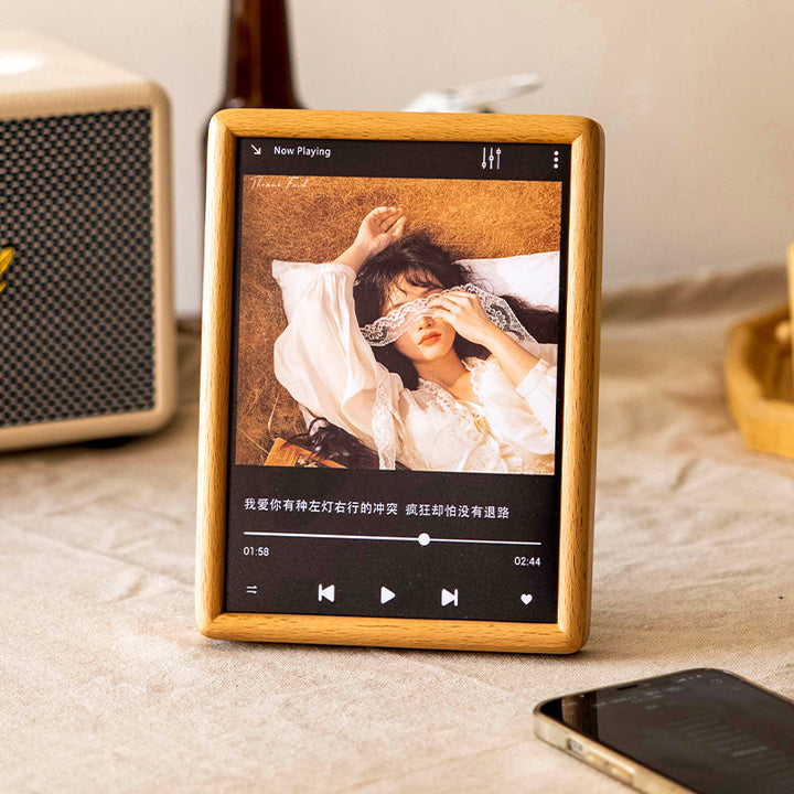 Elegant Wooden Multimedia Display Frame for Home