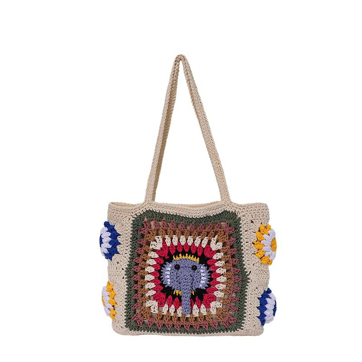 Handmade macrame shoulder bag with elephant design Kalsten