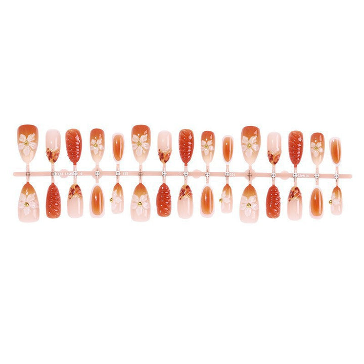Artificial nail set with handcrafted flowers and elegant embellishments Kalsten