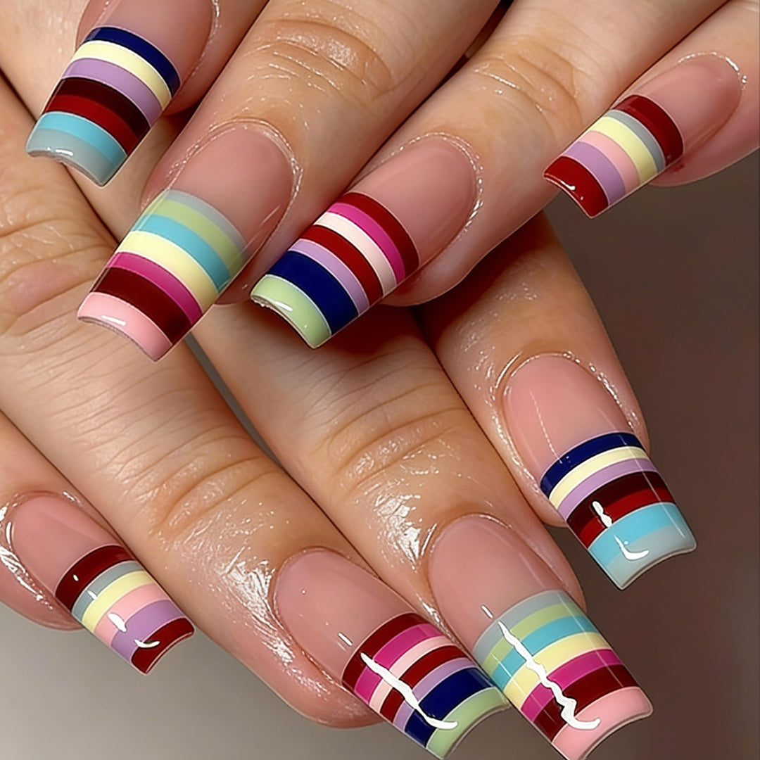 Decorative Long Press-On Nail Art Tips Kalsten