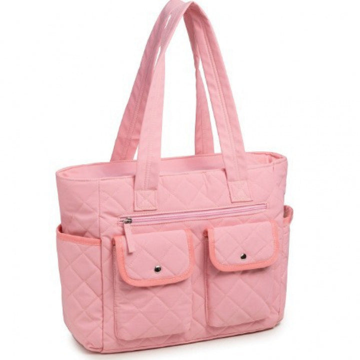 Quilted Tote Bag with Practical Outside Pockets Kalsten