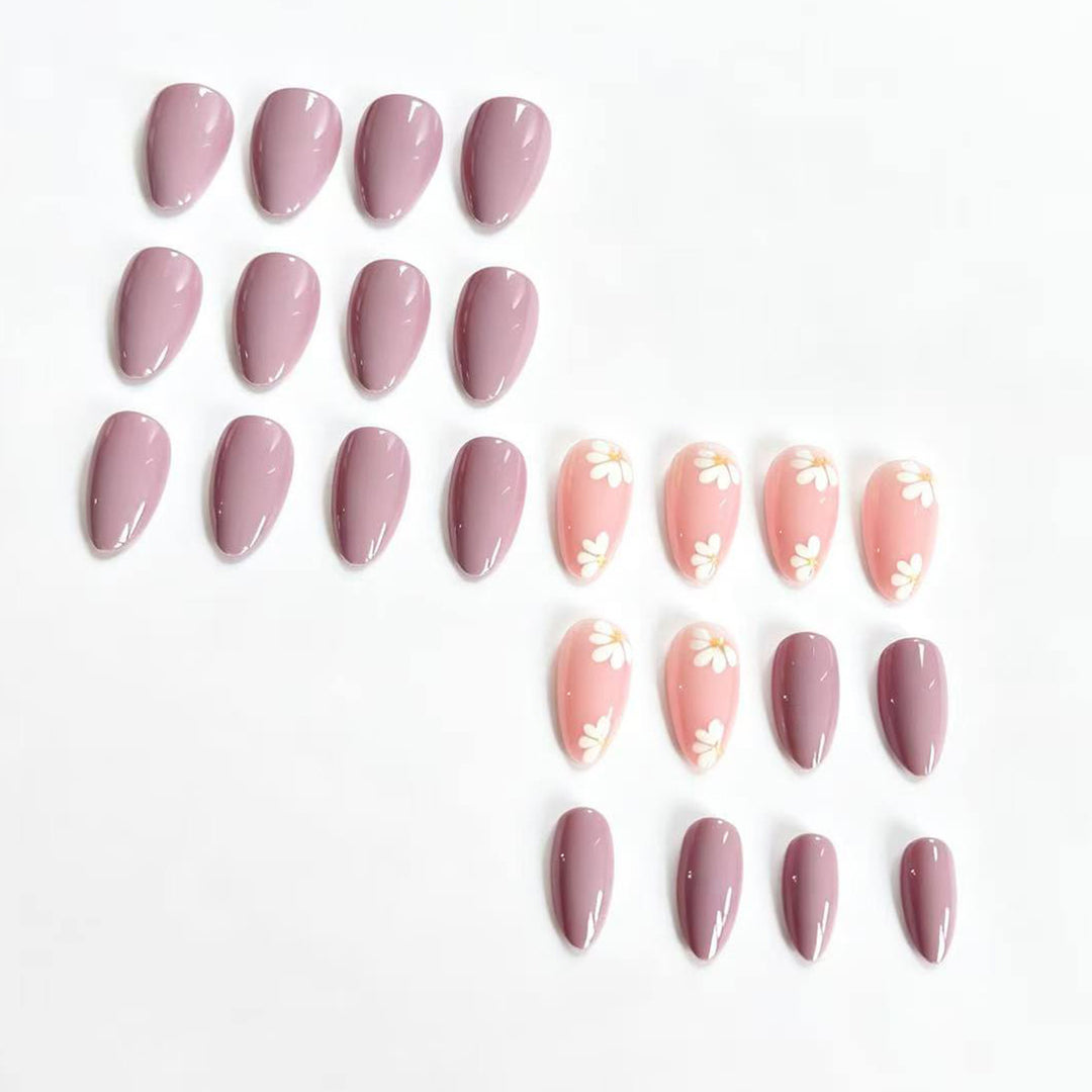Elegant Floral Press-On Nail Tips Kalsten