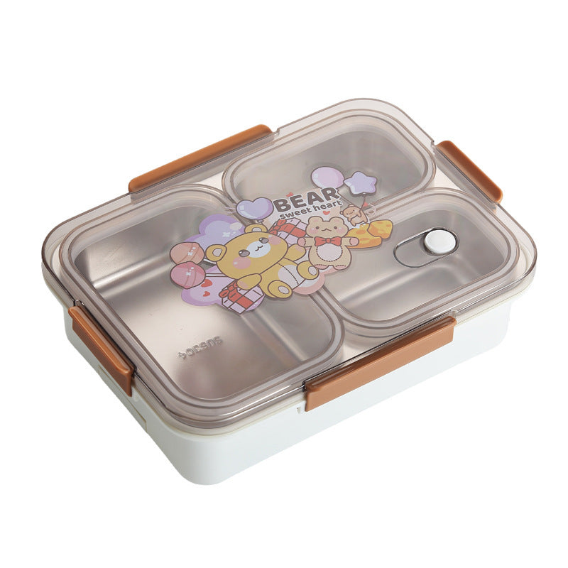Bear-Themed Multi-Compartment Bento Lunch Box