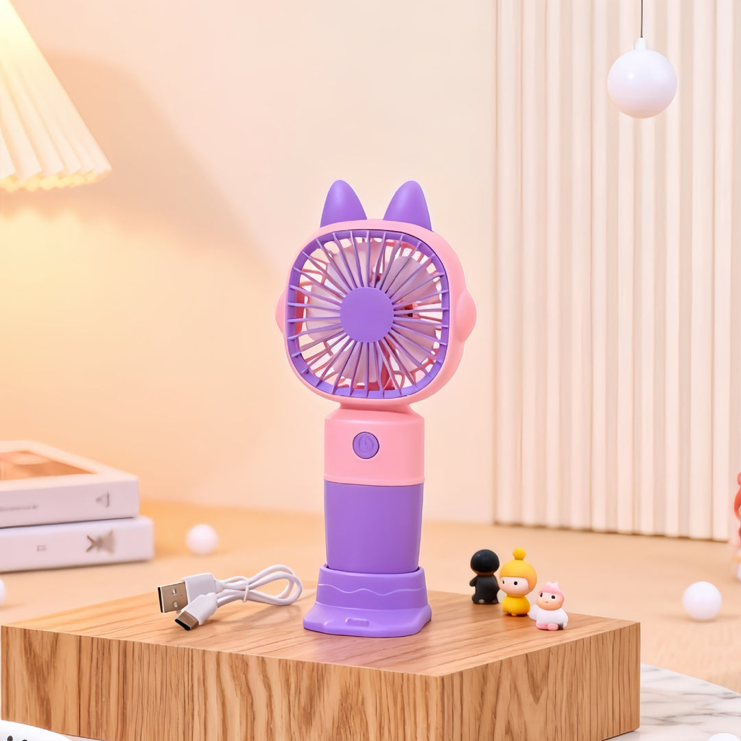 Ladies Portable Hand Fan with Cute Rabbit Design Kalsten