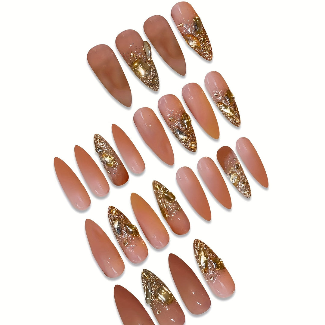 Glamorous Glittery Stiletto Nail Art Kalsten