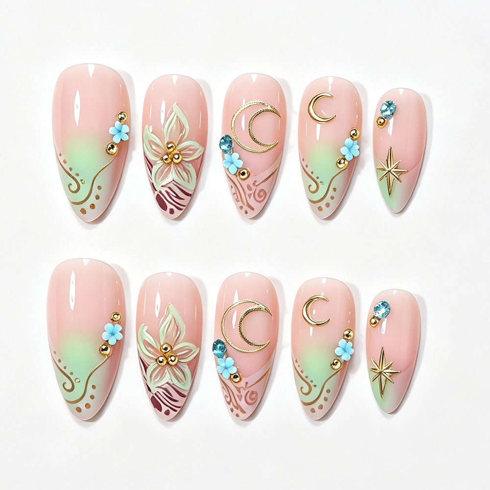 Artistic Stiletto Nail Art Design Kalsten