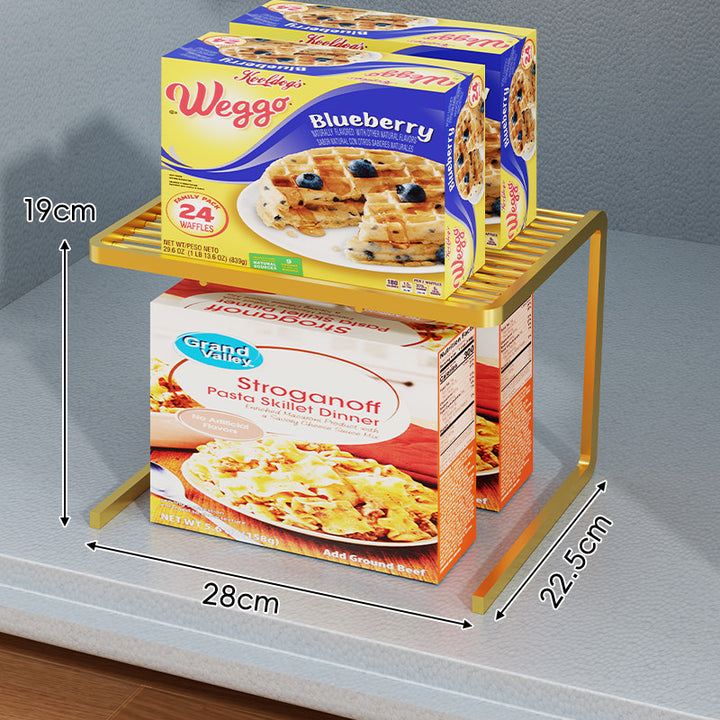 Triple-Tier Slim Slotted Countertop Pantry Shelf Organizer