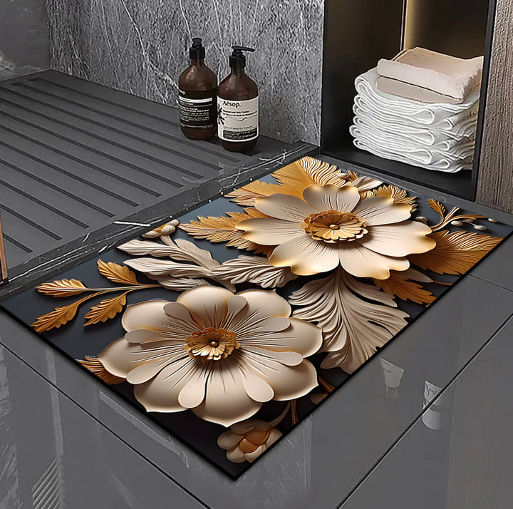 3D Floral Design Bath Mat Kalsten