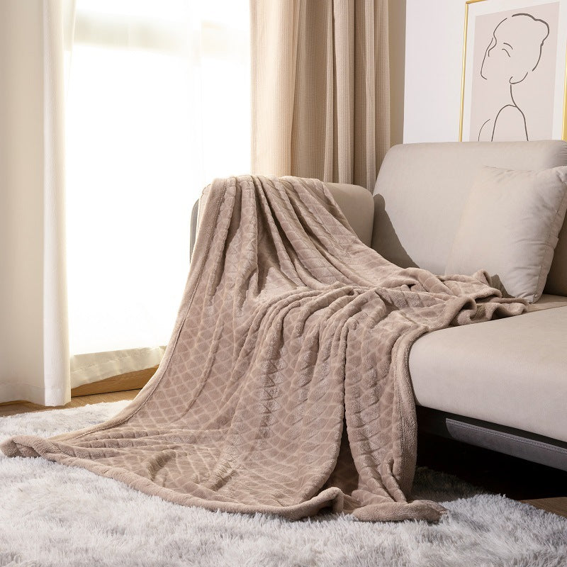 Premium Fleece Diamond Quilted Throw Blanket