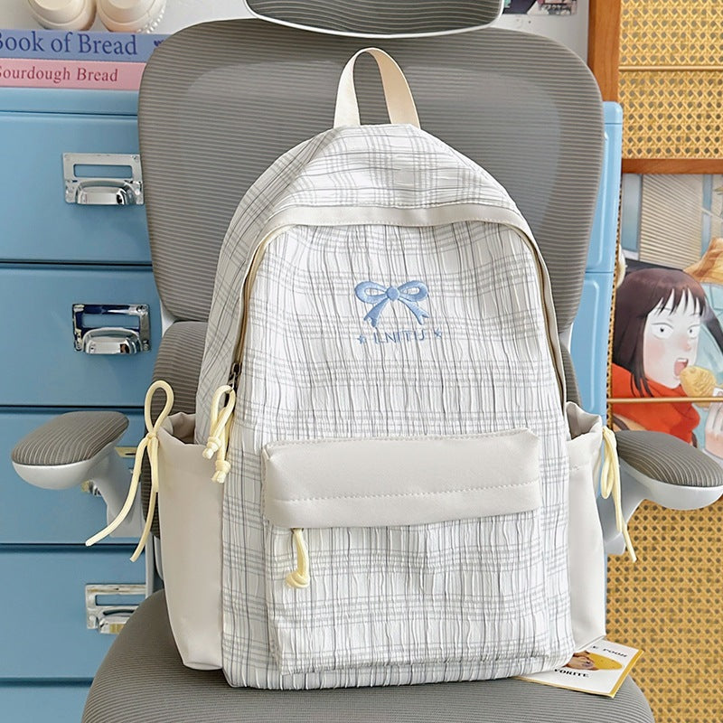 Checked Patterned Casual Backpack Kalsten