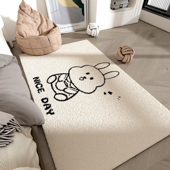 Plush Bunny-Themed Area Rug