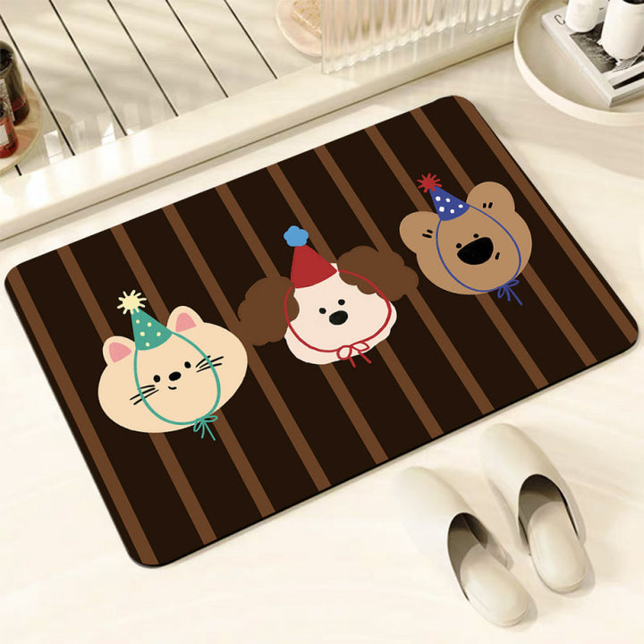 Playful Dog-Themed Welcome Mat