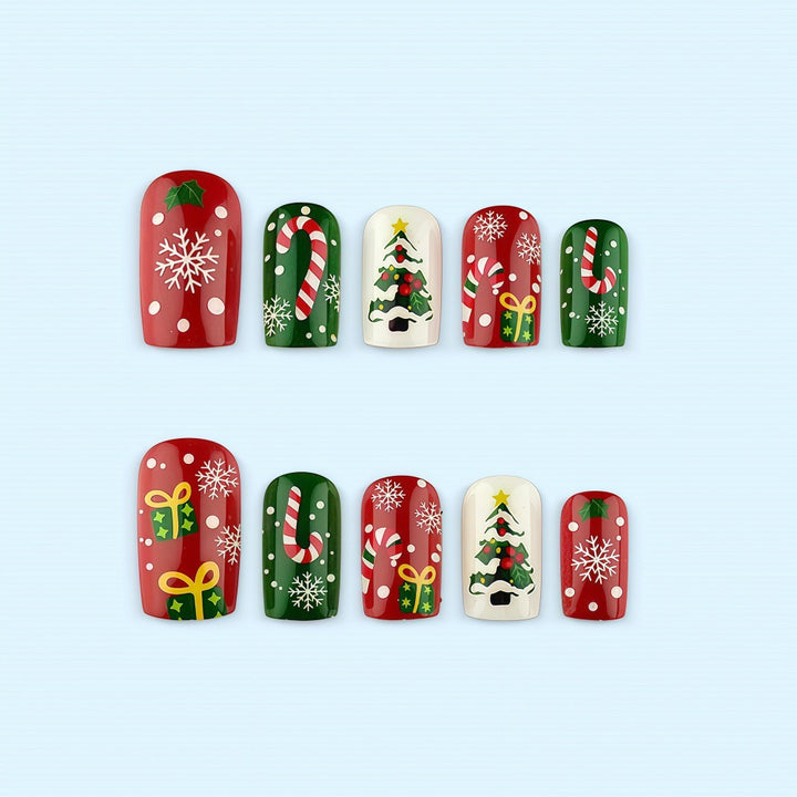 Christmas art nails in festive design Kalsten