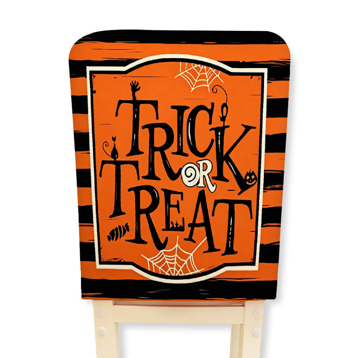 Stretch chair cover for dining chairs with Halloween witch print