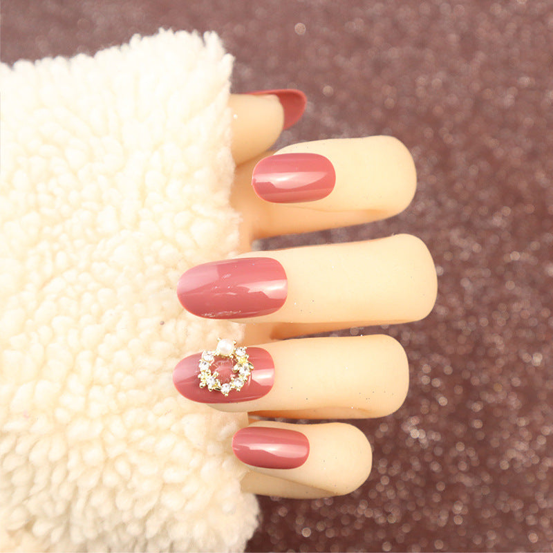 Glamorous Decorative Press-On Nail Set with Rhinestone Accents