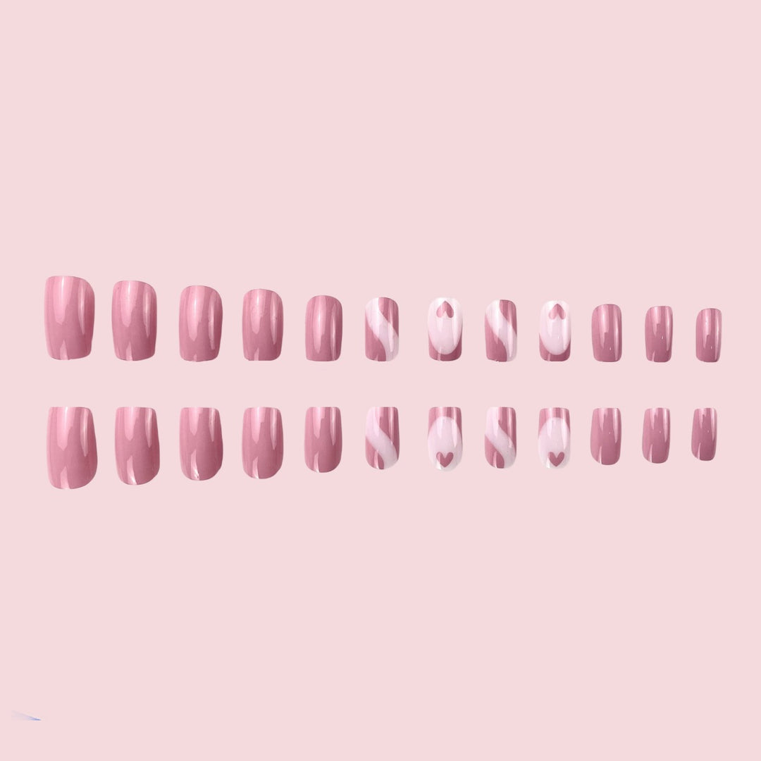 Elegant Heart Pattern Nail Art Extensions Kalsten