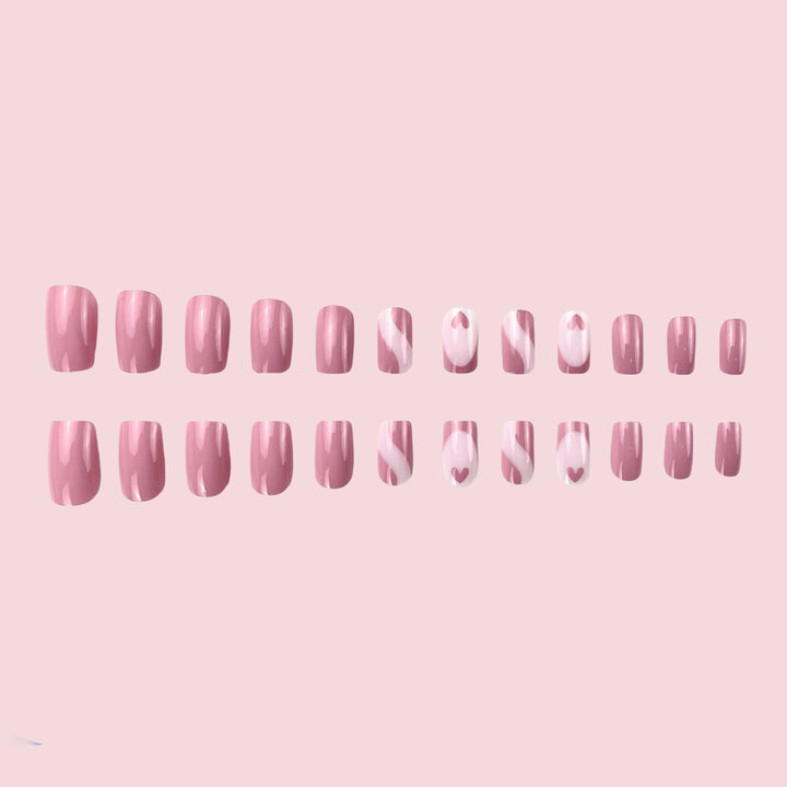 Elegant Heart Pattern Nail Art Extensions Kalsten