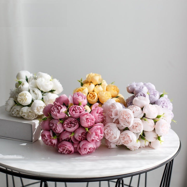 Realistic Synthetic Peony Bouquet