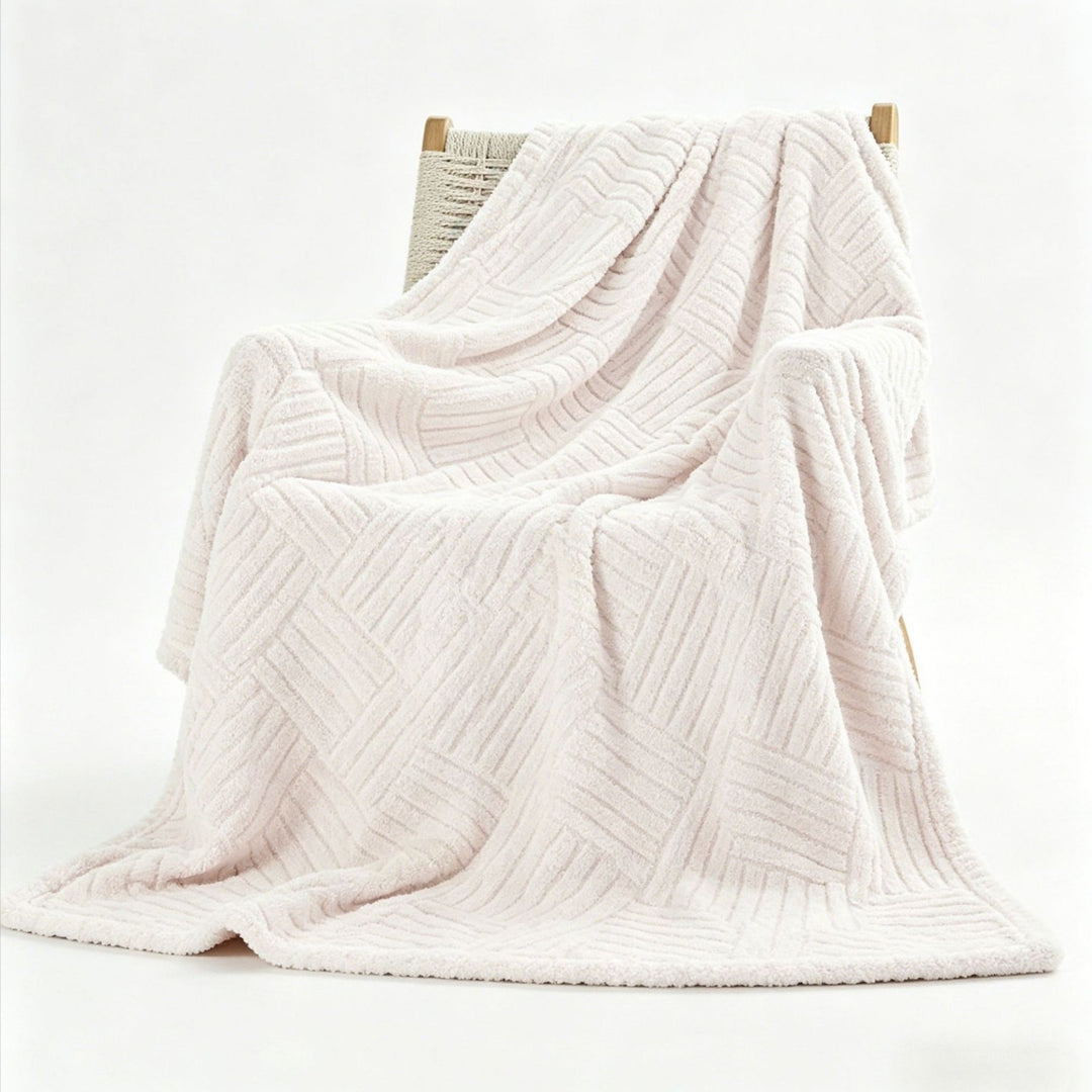 Textured Fleece Throw Blanket