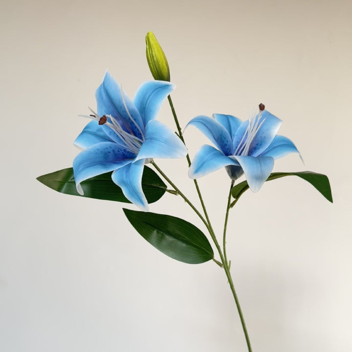 Artificial lily branch with realistic flowers