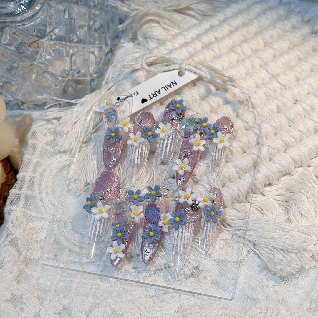 Decoratively Adorned Press-On Nail Set