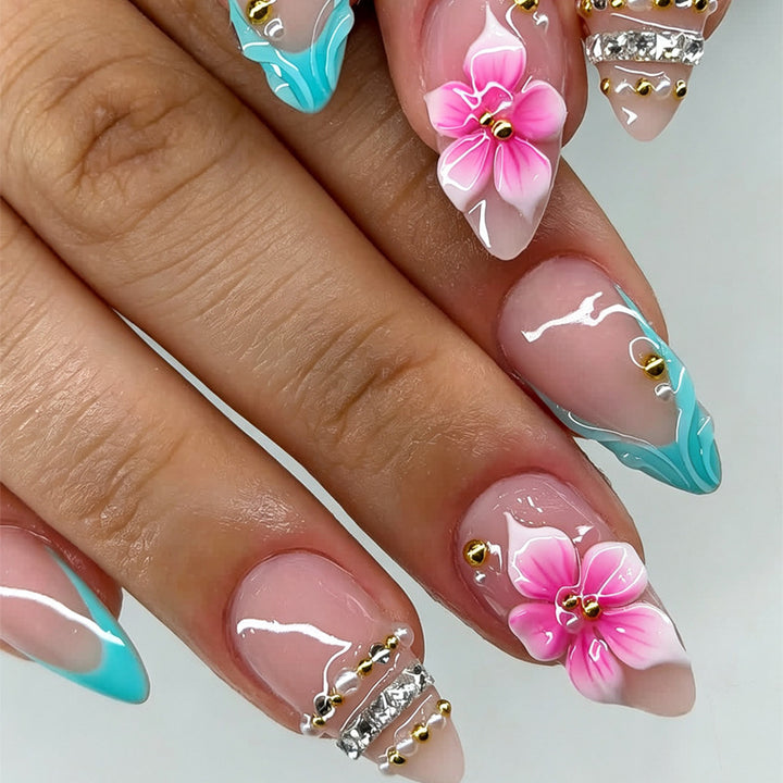 Creative Floral-Inspired Press-On Nail Set Kalsten